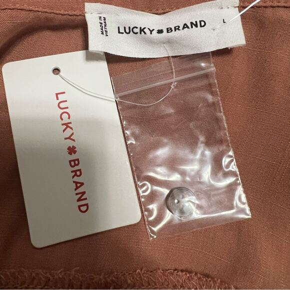 Lucky Brand FLUTTER SLEEVE TIERED SHIRTDRESS IN MOCHA MOUSSE - Picture 7 of 9